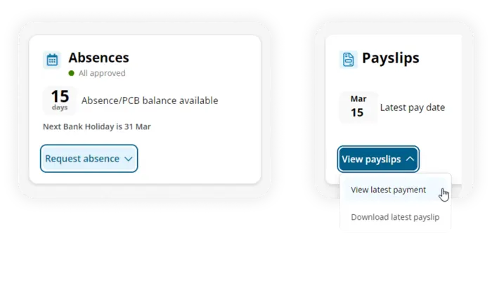 Click here to go to our overview page for employee self-service capabilities
